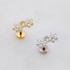 DOUBLE FLOWER CLUSTER CZ STUD THREADLESS (PUSH IN) 316L SURGICAL STEEL LABRET SET